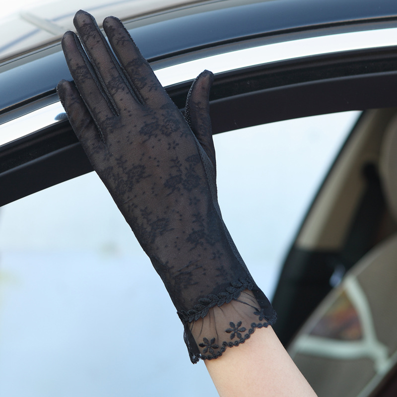 

Summer Driving Gloves Women Fashion Short Lace Glove Sunscreen Anti Uv Slip Resistant Touch Screen Gloves Lady Breathable Glove