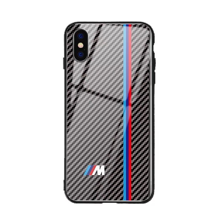 

TPU+Tempered Glass Racing car BMW M phone Cases for apple iphone 12 mini 11 pro max 6 6s 7 8 plus X XR XS MAM SE2 SAMSUNG S8 S9 S10 E s20 S21 ultra NOTE 9 10 shell audi sline cover, Black