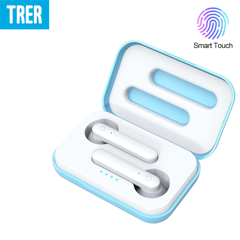 

TRER Bluetooth 5.0 Mini in Ear Wireless Touch Headset Pods Hands-Free Earpieces Deep Bass Headphone