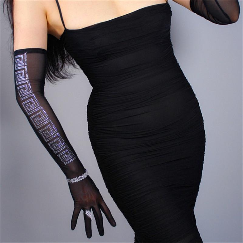 

Hot Sale Touch Screen Women 52CM Long Ultra-Thin Elastic Bud Silk Gauze Gloves 11