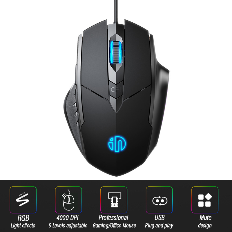 

Ergonomic Gaming Mouse Computer-Mice Gamer Wired Laptop Usb-Cable Optical Mute Mouse Professional Gamer 4000DPI