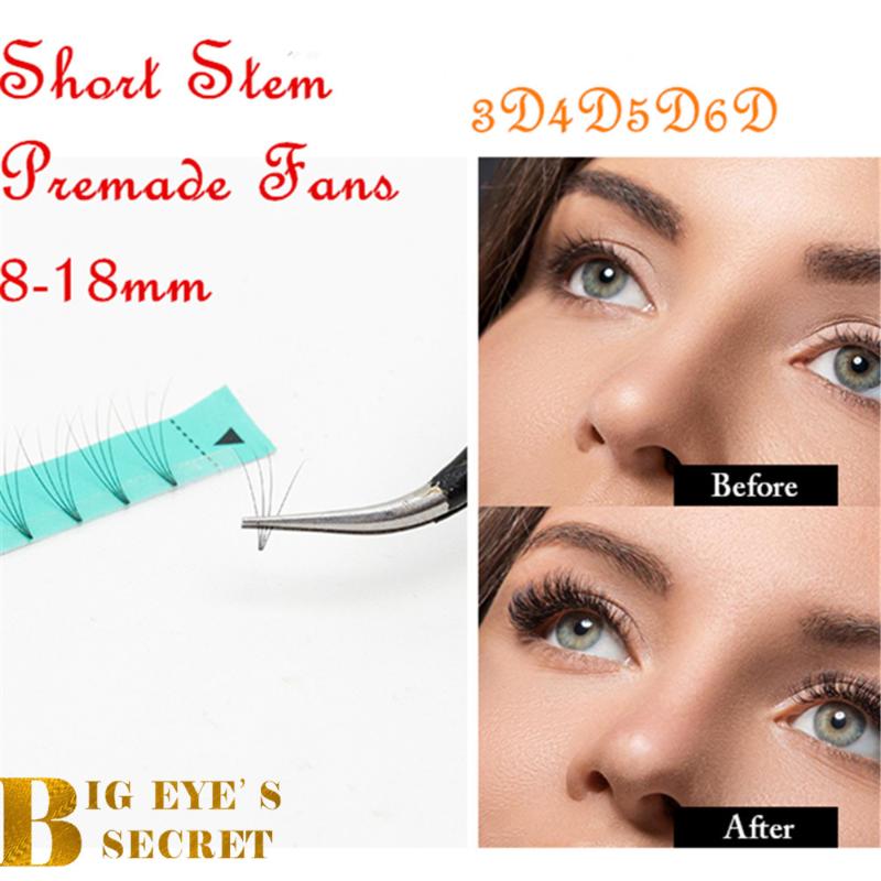 

3D-6D Individual Natural Mink Eyelash Extension Supplies Artificial False Eyelashes Premade Fans Short Stem 8-18mm Volume Lashes