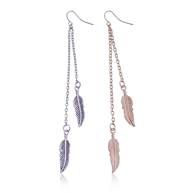 

2020 New Leaf Long Earrings For Women Fashion Bohemian Alloy Gold Temperament Dangle Trendy Jewelry Gift Free Shipping