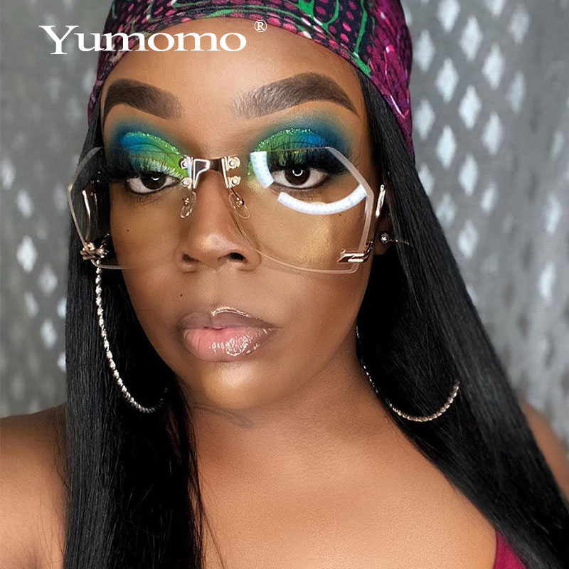 

Irregular Frameless Sunglasses Women Gradient Alloy Frame Brand Glasses Designer Fashion Female Shades UV400 Fashion Glasses
