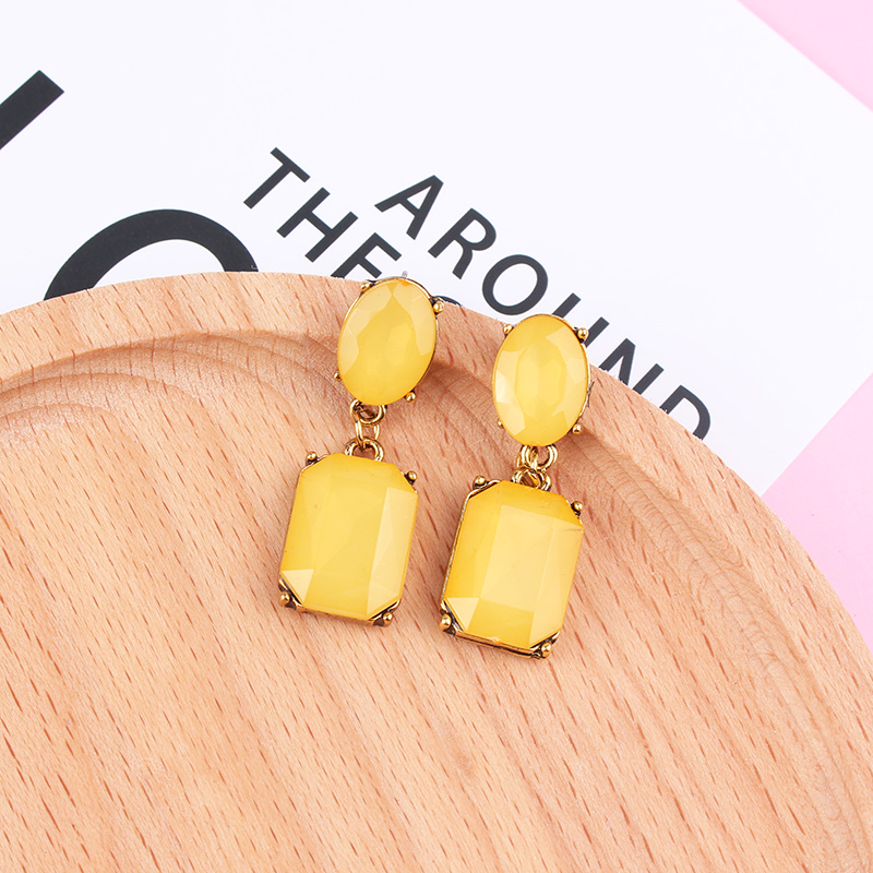 

LUBOV Multicolor Square Candy Drop Earrings Pendant Fashion Jewelry for Women 2020 New Fashion Christmas Party Wedding Earrings