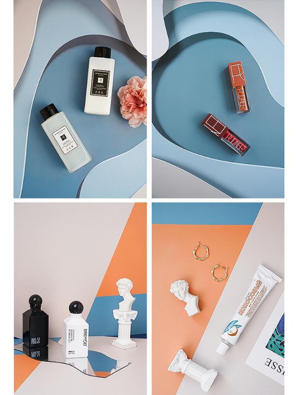 

Desktop Shoot Photography Backdrops Props 3D Pattern Sided Paper Board fotografie Photo Material Take Pictures for Toiletries