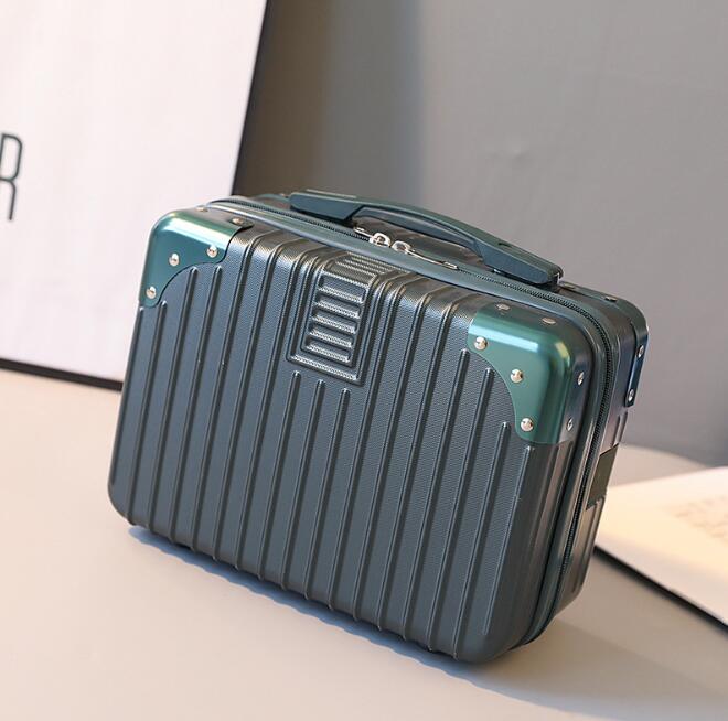 

Suitcase Women Small Makeup Bag Light Portable Travel Bag Mini Cute Lady Cosmetic Handbags, Black
