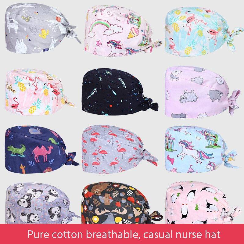 

Multicolor animal print frosted cap beautician dust cap adjustable gourd hat high quality cotton casual hat