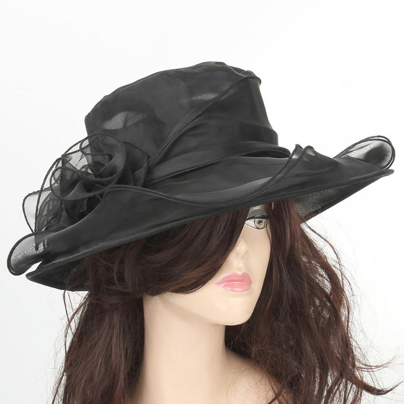 

Fasion Women Wedding Formal Wide Brim Hat Fedoras women solid caps casual summer hat