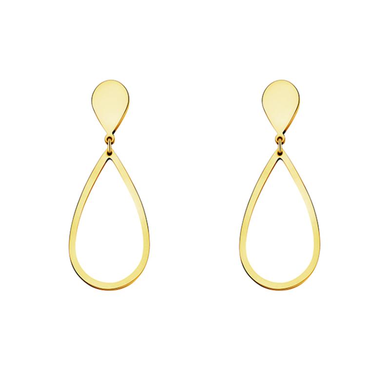 

Dangle & Chandelier Boucle D'oreille Femme 2021 Stainless Steel Big Hoop Charm Waterdrop Teardrop Drop Earrings Bohemian Gold Color Bijoux M