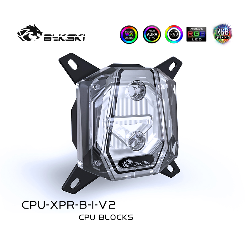 

Bykski CPU Water Cooling Block For Intel/AMD Acrylic RGB Liquid Cooling System CPU Cooler Micro Waterway