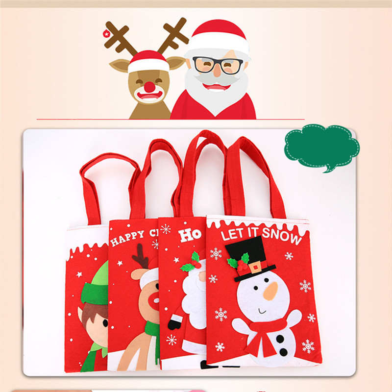 

1Pcs Christmas Eve Cartoon Printed Red Candy Bag Box For Favor Gift Decoration/Event Party Supplies/Wedding Favours Gift Boxes
