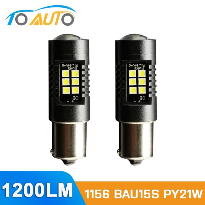 

2pcs PY21W LED 1156 BAU15S Led Bulb 21SMD Car Brake Turn Signal Reverse Lights White Red Yellow Amber Automobiles Lamp 12V, As pic