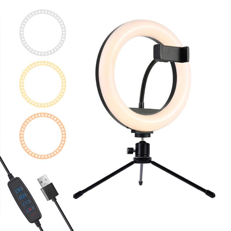 

8 inch LED Ring Lamp USB Ring Light Mini 20cm Annular Lamp Dimmable Circular Light with Tripod for Video Youtube Shooting
