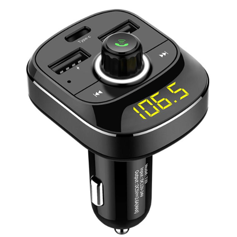 

Car MP3 Player Type-C Fast Charging FM Modulator Bluetooth USB Car Charge Music Adapter Transmitter Receiver Audio Player T19