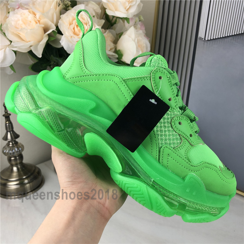 

Paris Men Women Casual Shoes Clear Sole Triple-S Leisure Shoes Dad Shoe Platform Sneakers Triple S Tennis Chaussures Scarpe Trainer, Yellow