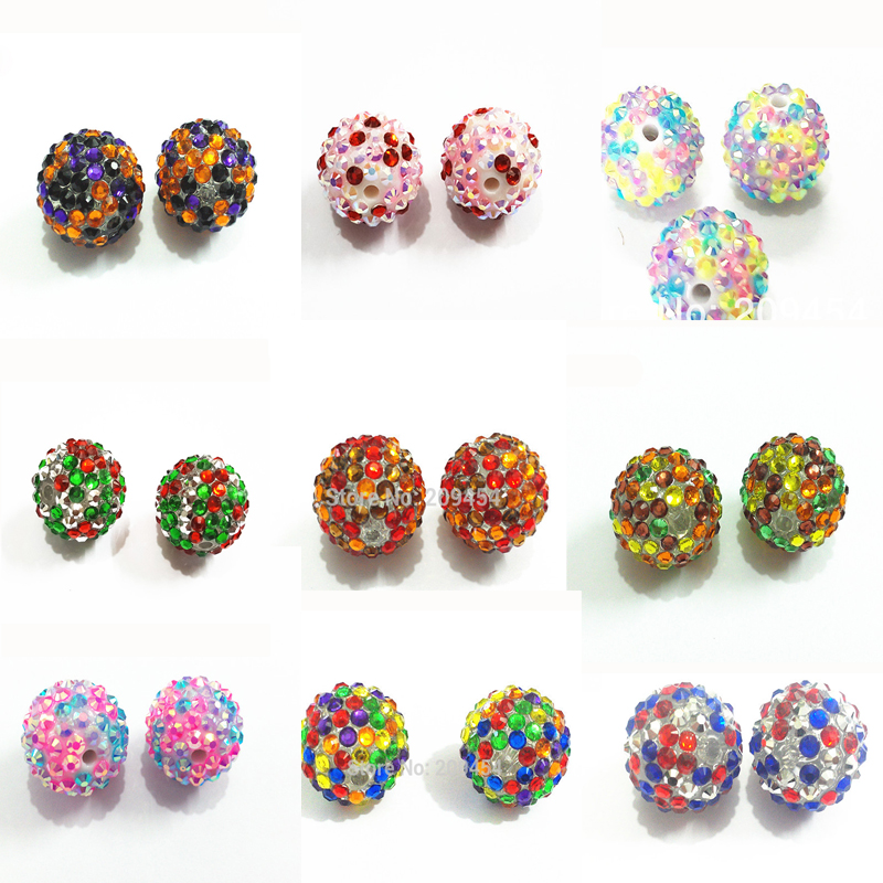 

Wholesale ! 12mm/14mm/16mm/18mm/20mm Mixed Confetti Chunky Resin Rhinestone Beads For Fashion Chunky Kids Jewelry Making