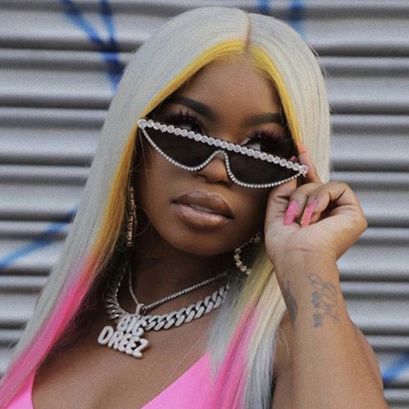 

Sunglasses 2021 Small Cat Eye Diamond Women Vintage Crystal Sun Glasses Rhinestone Fashion Flat Top Eyewear UV400