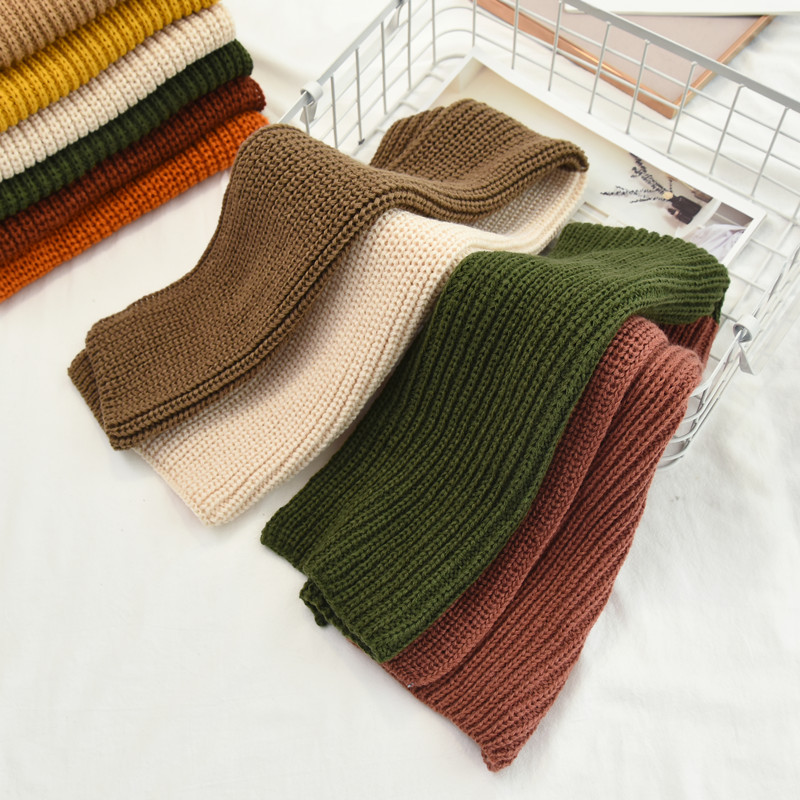 

Fashion Girls 25*105cm Winter Scarfs Colorblock Wool Knitting Scarf Warm Neck Warmer Scarves Foulard Wholesale Dropshipping