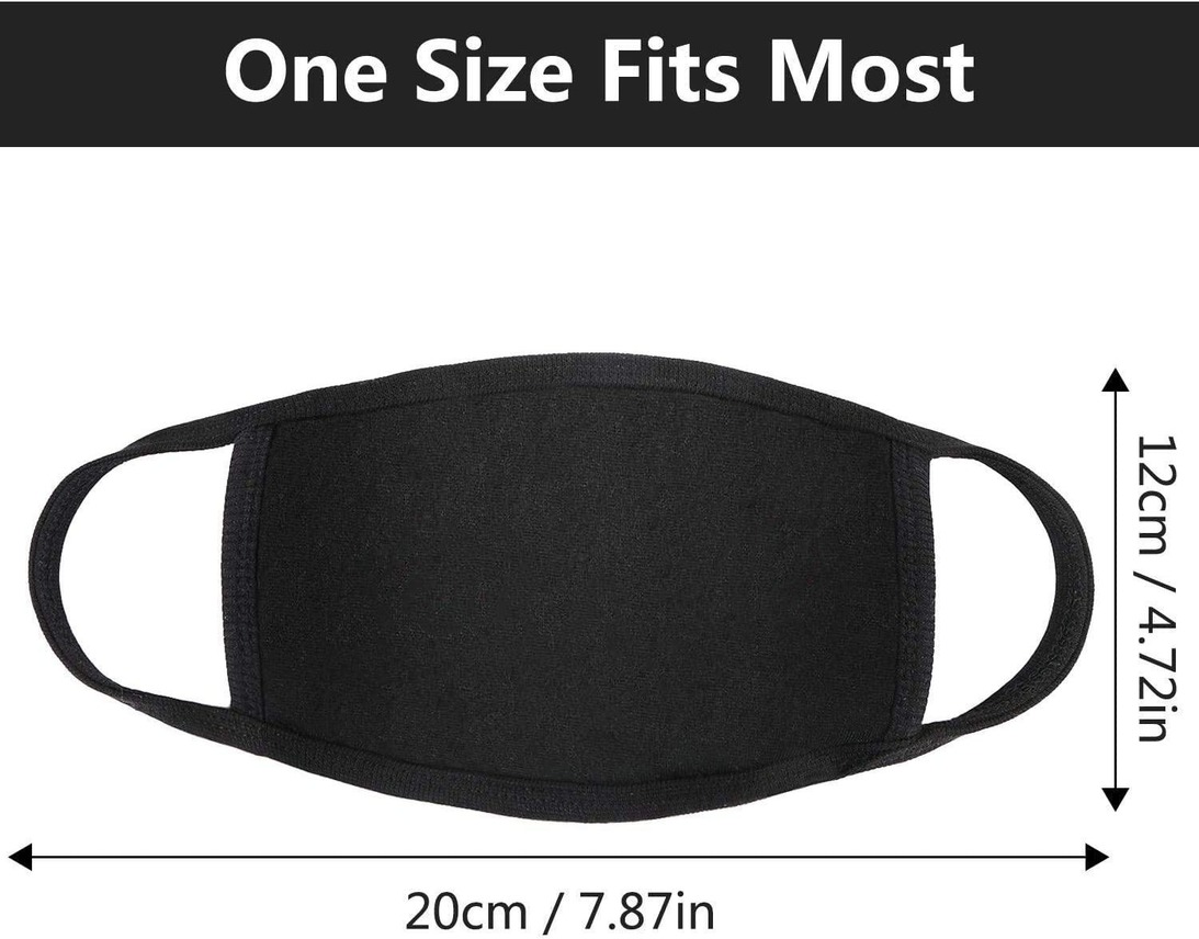 

DHL Stock Adjustable Anti Dust Face Mask Black Cotton for Cycling Camping Travel,100% Cotton Washable Reusable Cloth Masks
