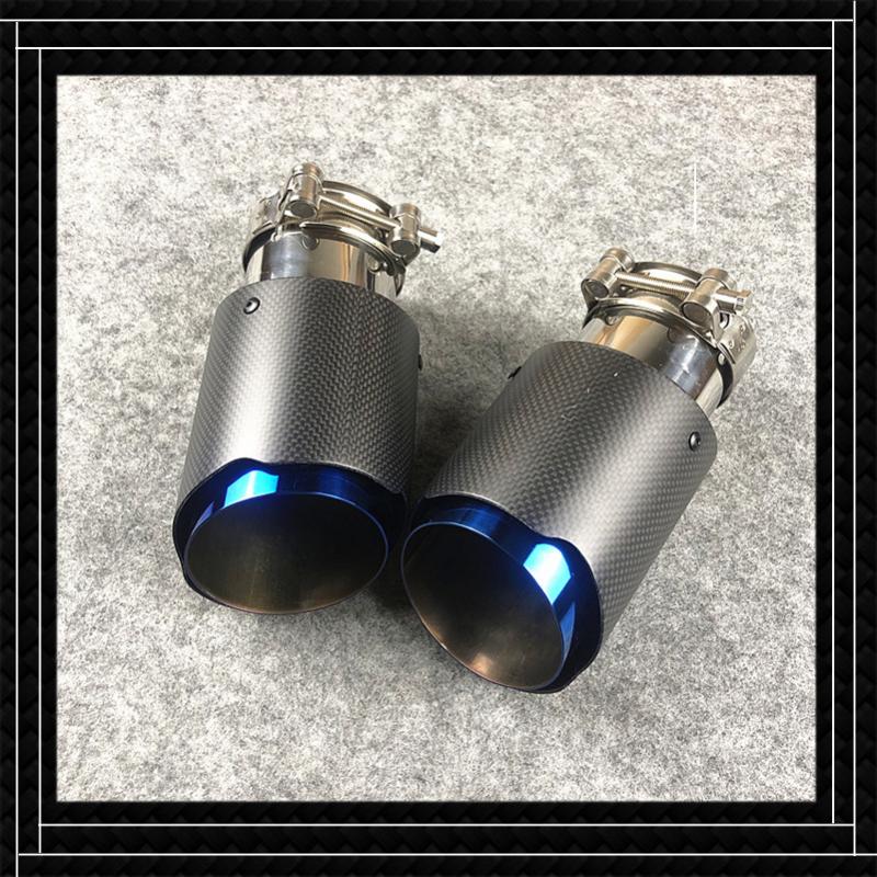

1 piece Blue Carbon fiber+Stainless steel Exhaust pipe Muffler tip Fit for all cars Exhaust pipe Length 175 mm