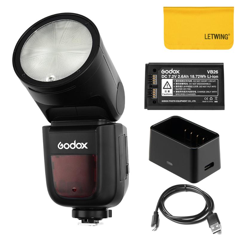 

Godox V1 Round Ring Flash Adjustable Light HeadL 2.4G Wireless with Battery Compatible for