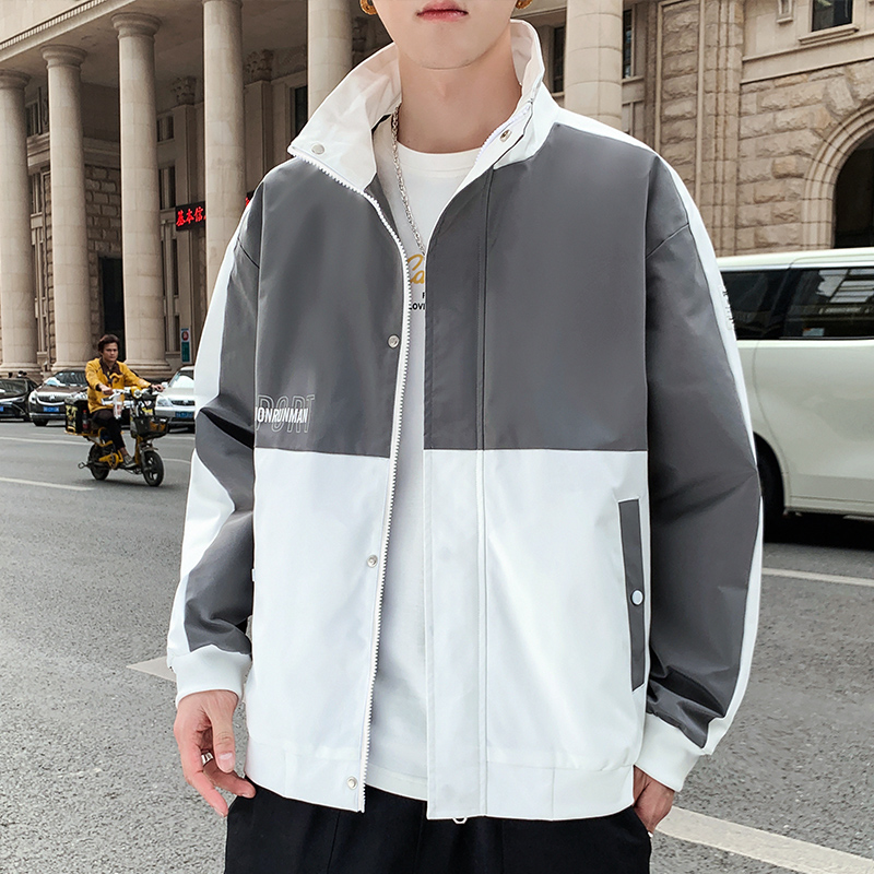 

ZhuZunZhe 2020 Spring And Autumn New Fashion Popular Letter Printing Jacket Contrast Color Casual Jacket Loose And Comfortable, Black