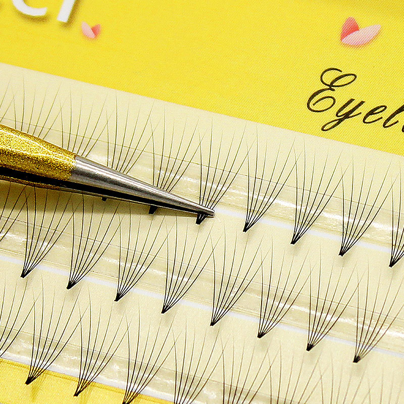 

Kimcci 6D Pre-Fanned Individual Eyelash Extension 3D Mink Lashes Russian Volume Short Stem C curl Eyelash Extensions 3D Effect