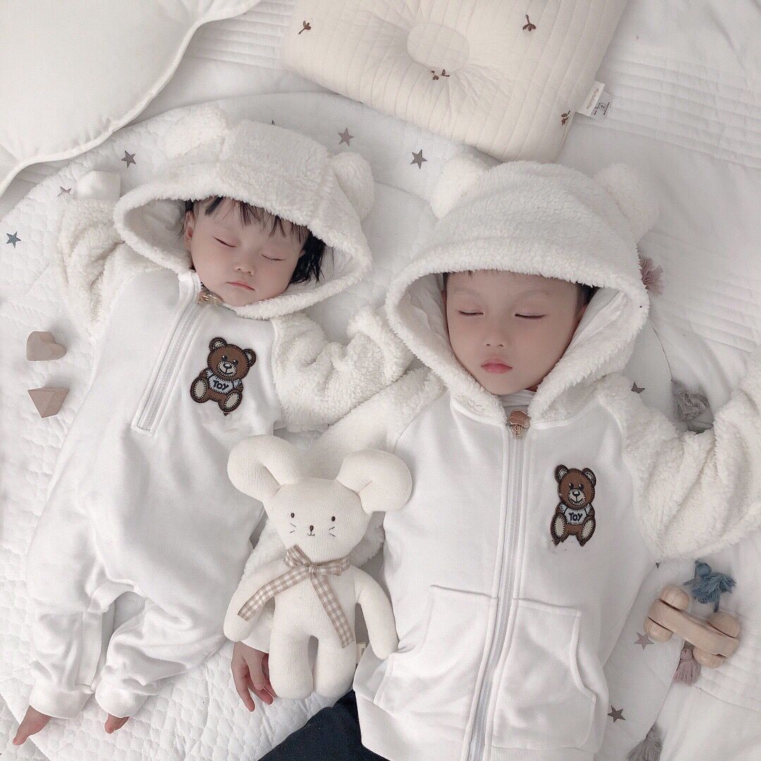 

Autumn Winter Newborn Rompers Baby Fleece Jumpsuit Hoodies Jumpsuit toddler Girls Boys warm jacket Newborn Toddle Baby Overalls
