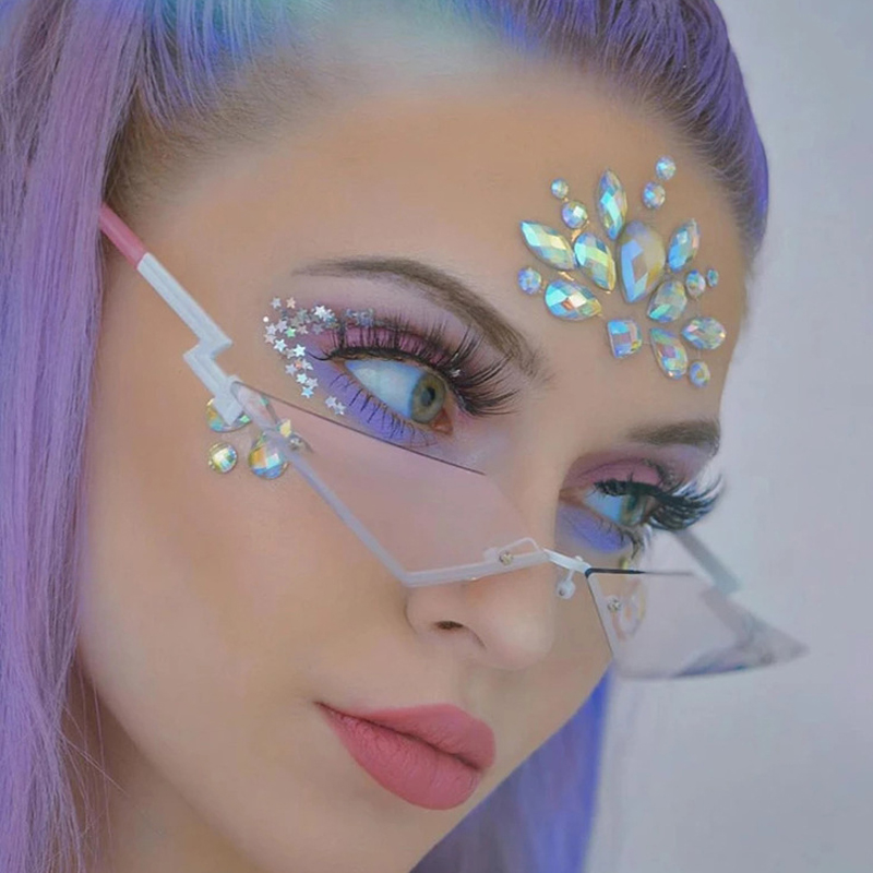 

Fashion Brand Brand Designer Cat eye Polygon Sunglasses Women Vintage Metal Reflective Glasses For Women Mirror