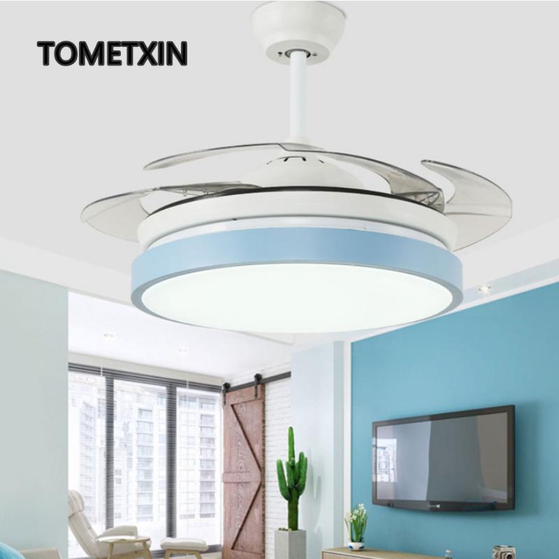 

42 inch Macaron ceiling fan with light remote control fans with lights for home lamp Creative Design modern Bedroom