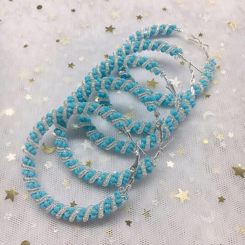 

Fashion Crystal Hoop Earrings glittering sequins jewelry geometric charm design round Rhinestone Earrings Gift