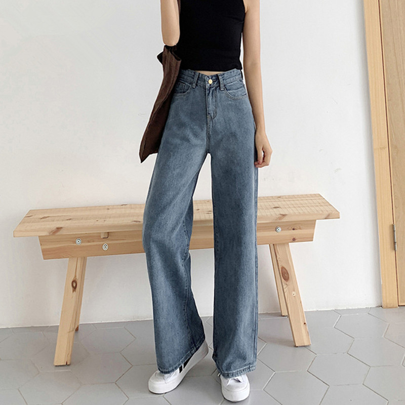 

Women's Jeans Wide Leg Jeans Autumn and Winter New Loose Casual Wide Leg Pants Fashion High Waist Thin Pants, Picture color 2