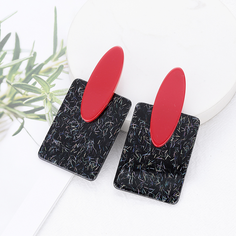 

Trendy Earrings for Women Geometric Square Acrylic Two-tone stitching Drop Earring Dangle for Women Elegant Jewelry Accessories