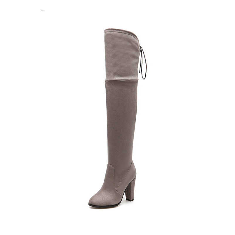 

2020 Women Over The Knee High Boots Short Plush Inside Winter Fashion Women Shoes Sexy Boots Size 34-45 XKD2120, Black