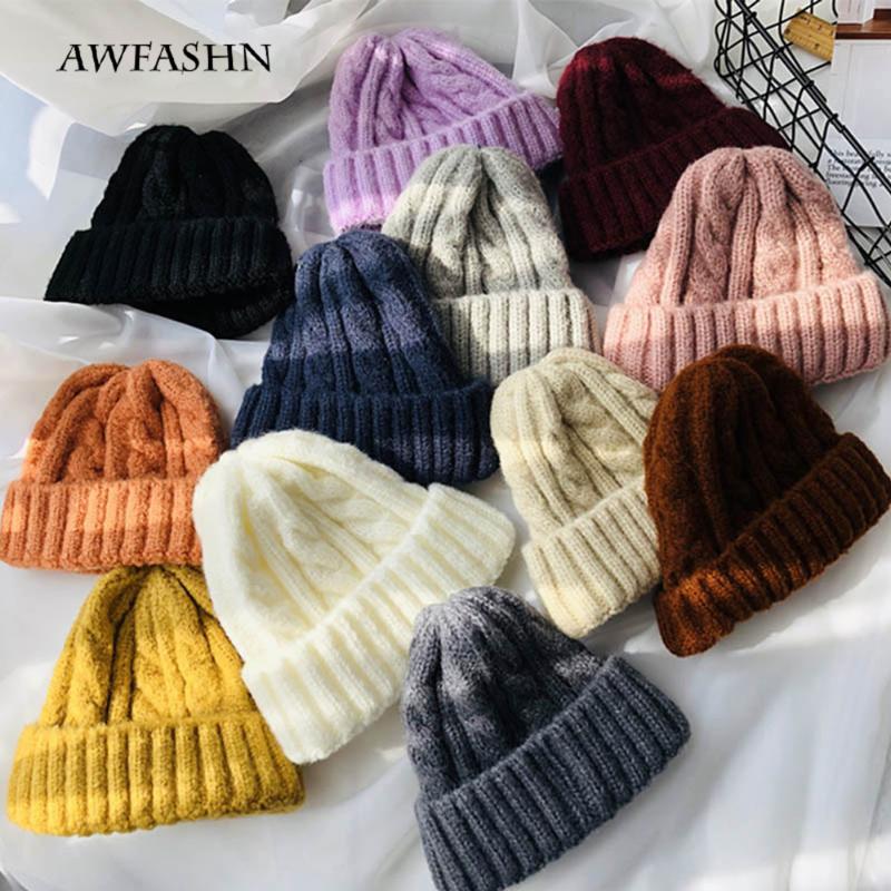 

2020 new winter cotton hat soft stretch knitted hat solid color black red male outdoor ski skull beanie wholesal, White