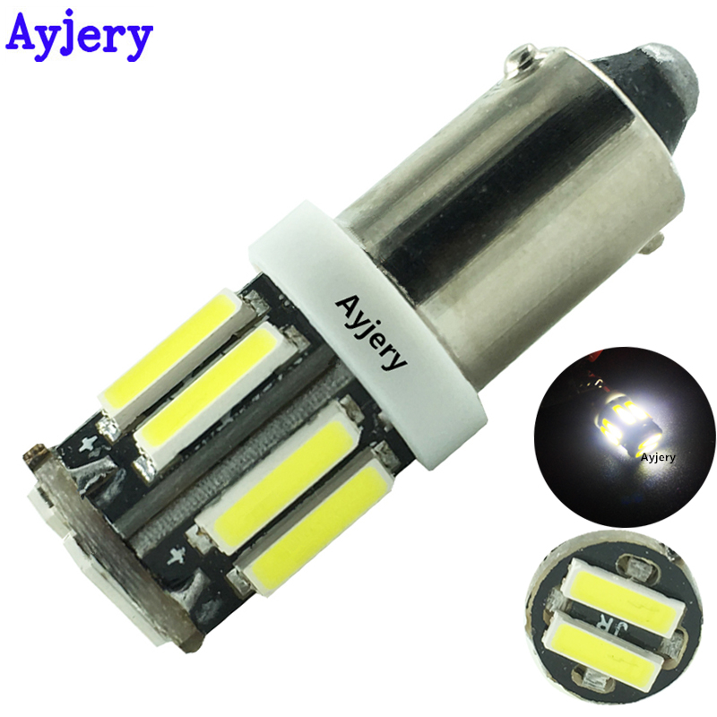 

AYJERY 1X BA9S Led 12V DC T4W T11 7014 10 SMD Reverse Light Car Led Bulbs White Instrument Lamps White Auto Parking Light Bulbs, As pic