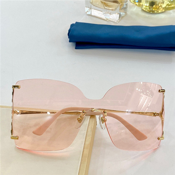 

0596 Women's fashion all-match sunglasses summer simple and popular goggles frameless UV protection with top quality box