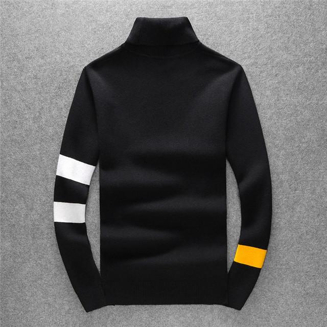 

2021 men's clothing pullover turtleneck sweater winter autumn and winter clothing knit thick long-sleeved color-blocking S, 11