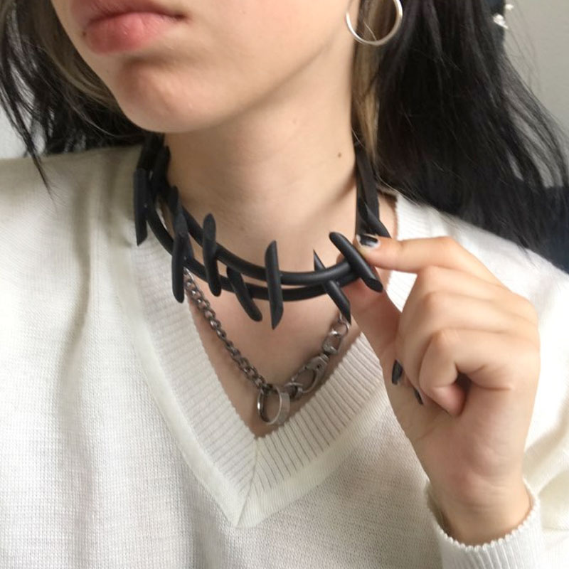 

Handcrafted Choker collar for Women Goth Punk collares chain Black Collar Sexy Vegan chocker bondage festival jewelry harajuku