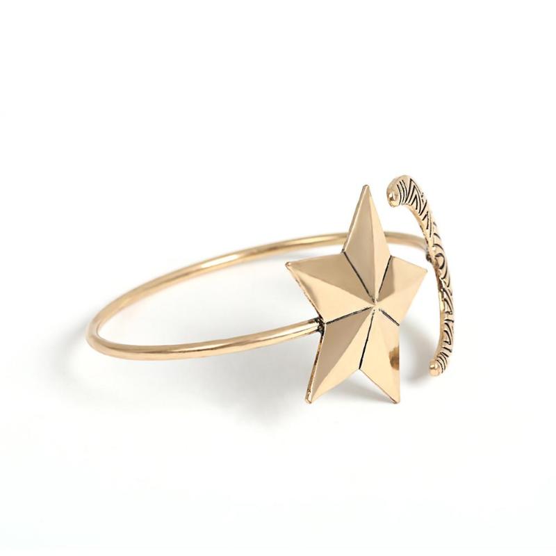 

New Women Vintage Moon Star Carved Open Arm Cuff Armlet Bracelet Bangle Jewelry Gifts