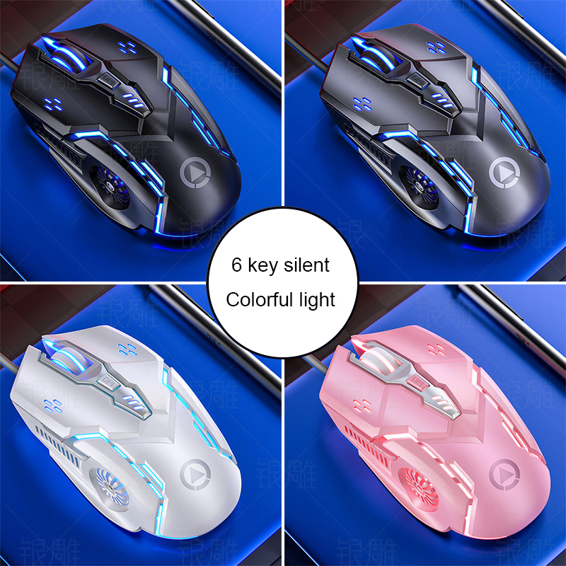 

6D Button LED Optical Usb Wired Gaming Mouse 4 Speed DPI Adjustable Professional Gamer Gaming Mouse Laptop Computer Mice