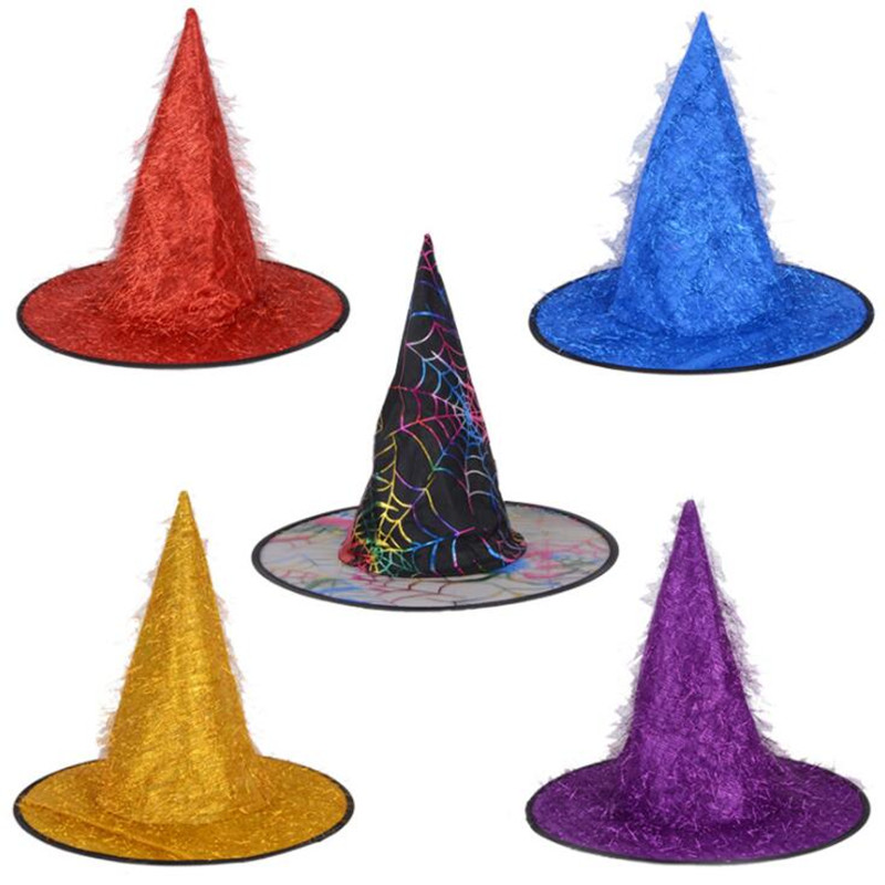 

Kids Adults Halloween Colorful Wig Witch Hat Caps Cosplay Costume Accessories Party Hats Masquerade Party Dress Supplies