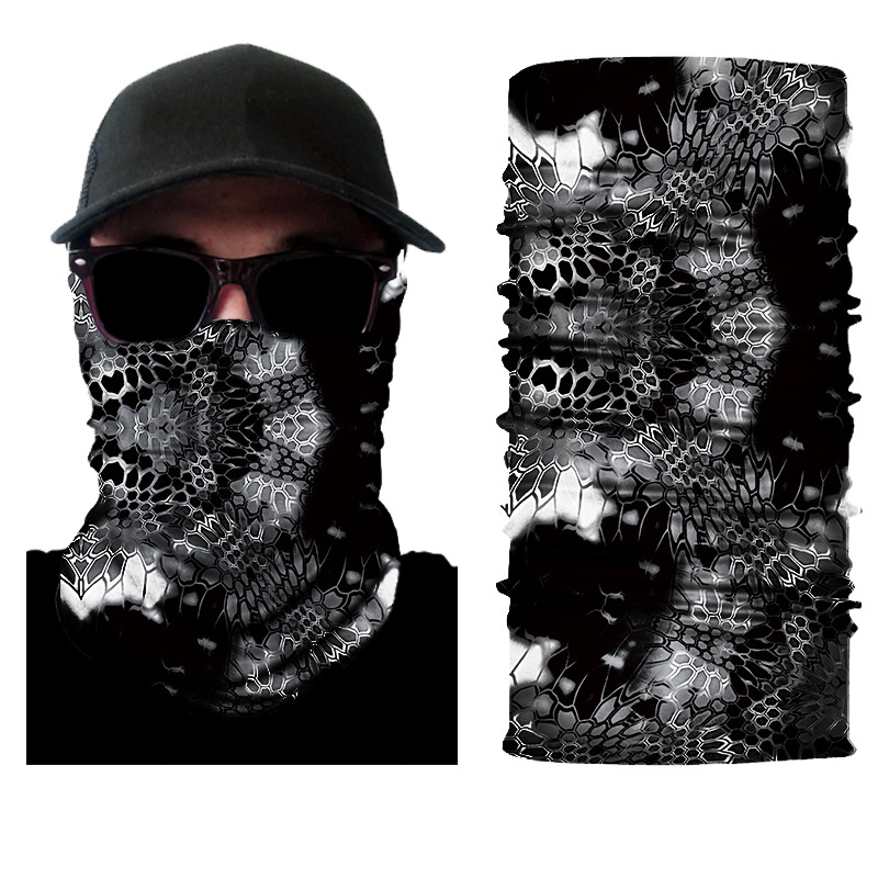 

Foliage jungle bionic combat camouflage boa print magic outdoor men scarf headband Seamless Bandanas Face cover pirate