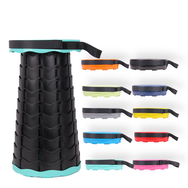 Retractable Stool Folding Chair Outdoor Portable Stool Folding Chair Camping Stool Convenient Fishing Chair Foldable-image-589885894