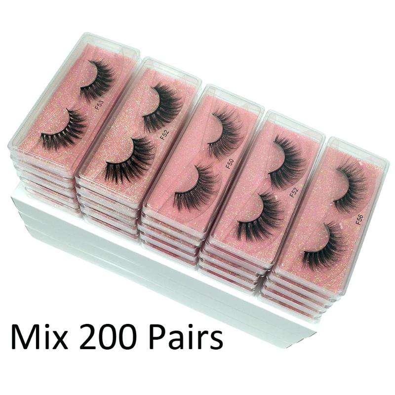 

Wholesale Lashes 30/50/100/200 pcs 3d Mink Lashes Natural Mink Eyelashes Wholesale False Eyelashes Makeup False In Bulk