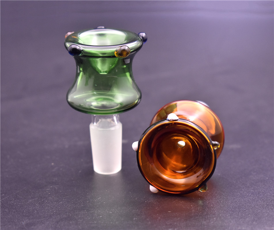 

Glass Slides Bowl Pieces Bongs Bowls smoking Accessories 18mm 14mm Male Female Heady Smoking Water pipes dab rigs Bong Slide 2pcs