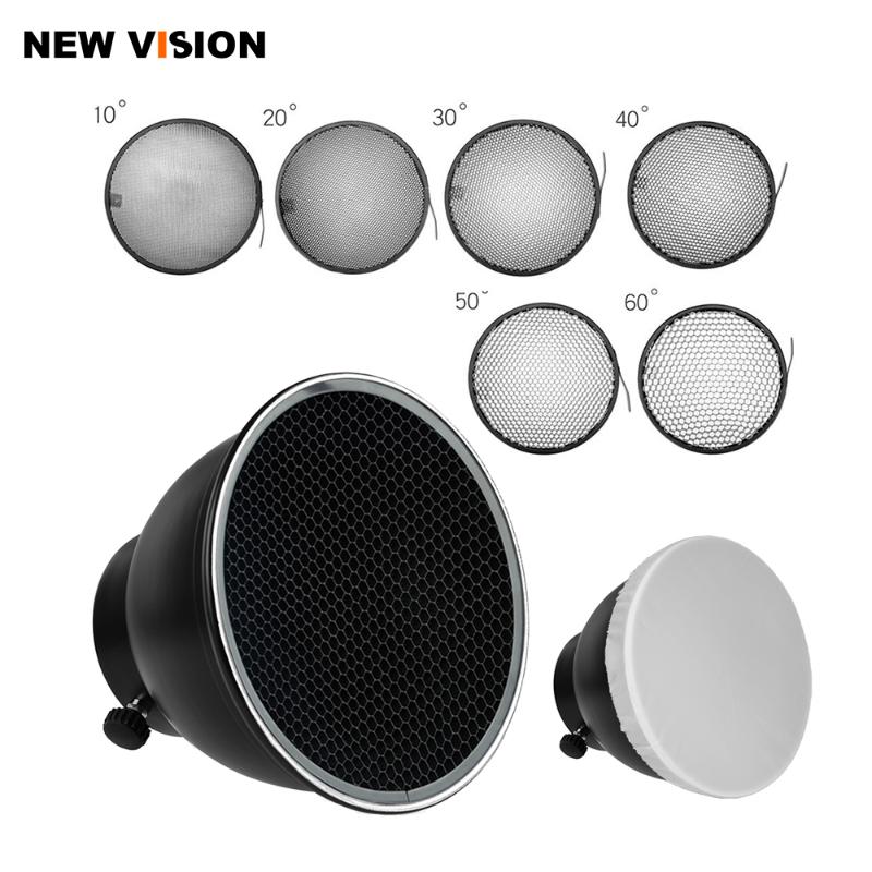 

7inch 18cm Standard Reflector Diffuser with Honeycomb Grid for Universa Mount Studio Light Strobe Flash K-150A K-180A E250 E300