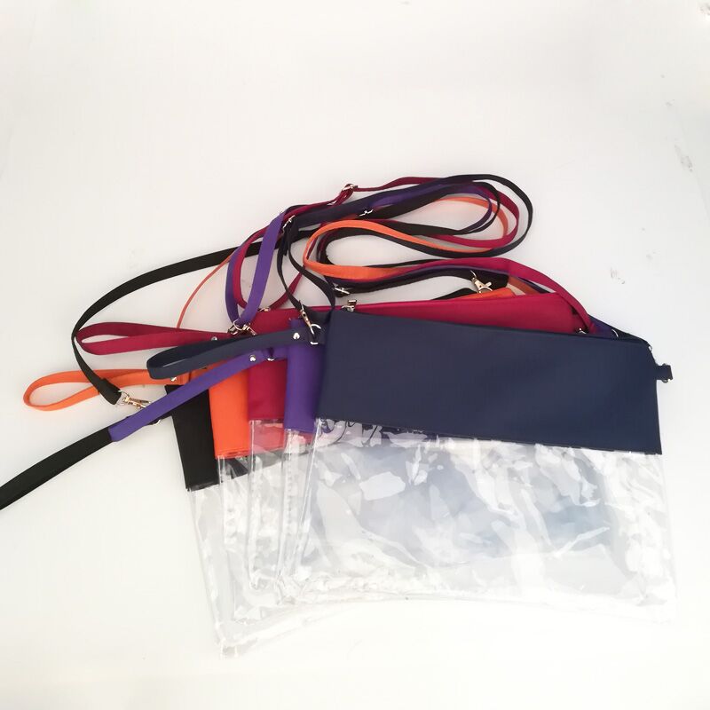 

10pcs Hotsale Clear PVC Game Totes ,8colors Waterproof Shoulder Crossbody ,Wristlet Clutch And PVC Pouches Cosmetic DOM1056, Black