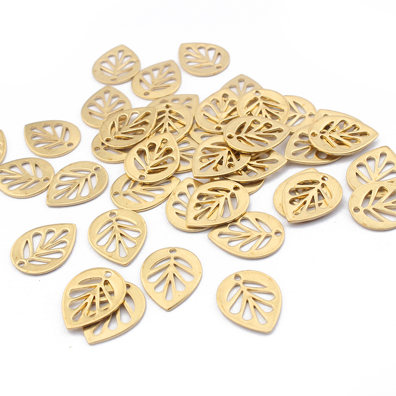 

1pack Raw Brass Hollow Tree Leaf Charms Pendant Hanging Earrings Necklace Charms For DIY Trendy Fashion Jewelry Findings Making